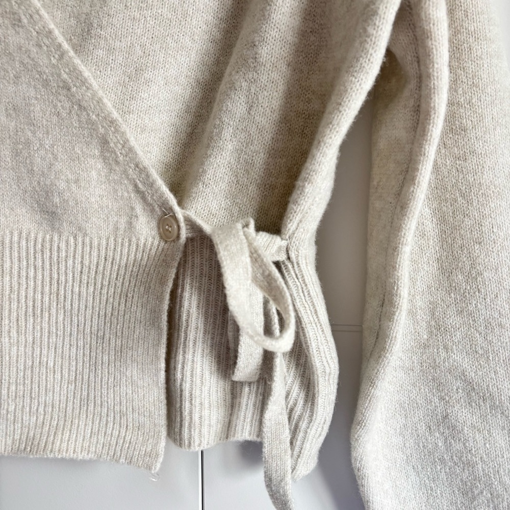Gray Wrap Sweater - Picture 3 of 6
